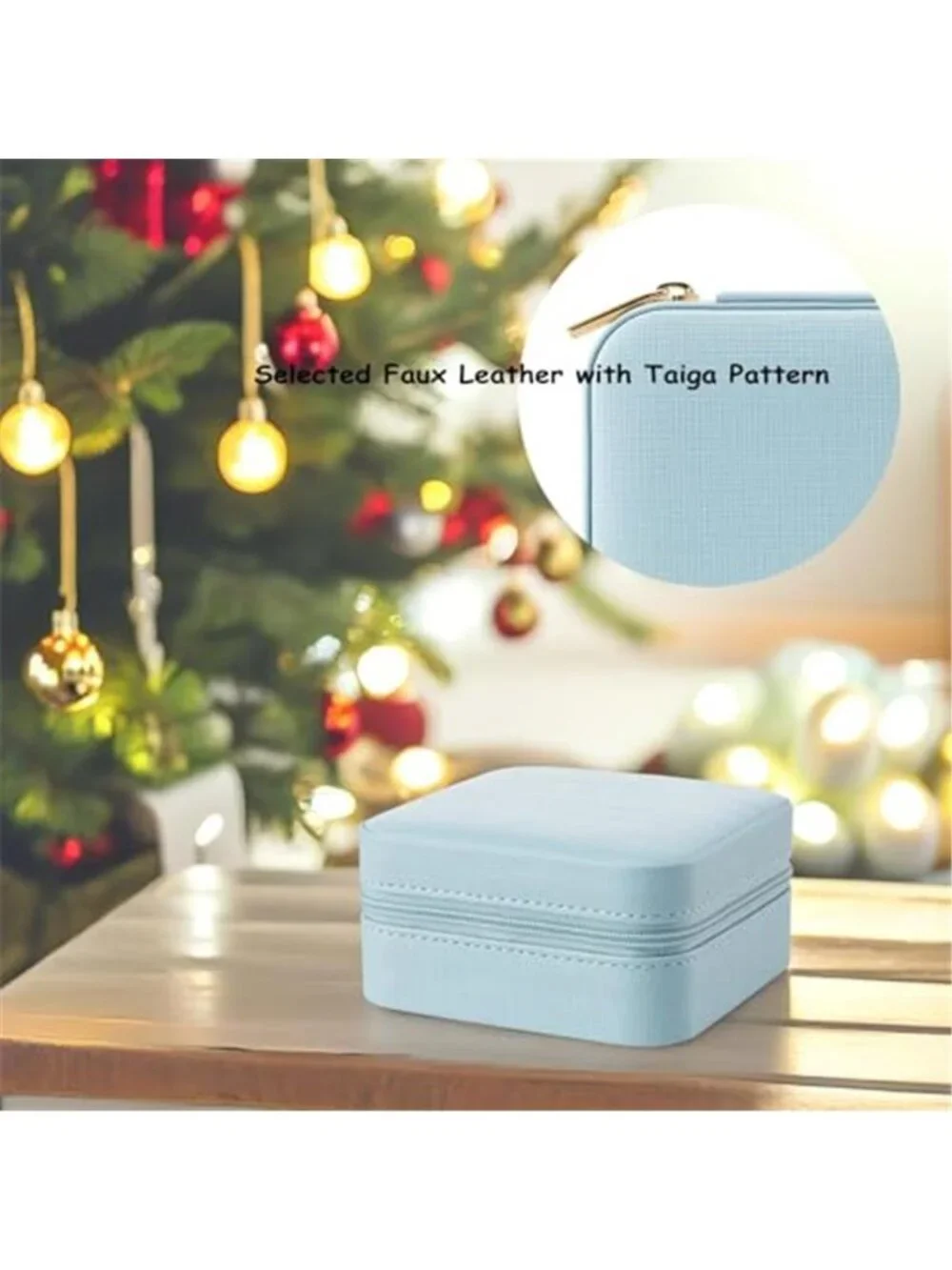 Small Travel Jewelry Box Organizer Women Girls Rings Earrings Necklaces Blue